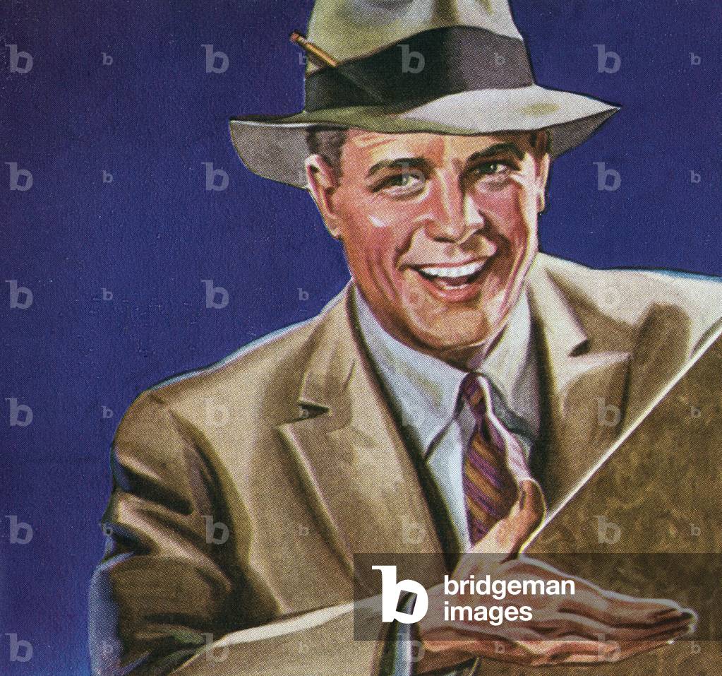 Illustration of American Businessman, c.1920s-30s (print)