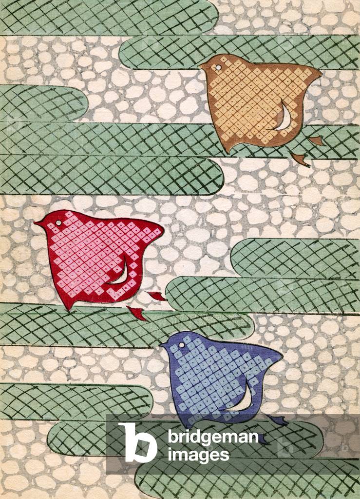 Abstracted Birds, 1882 (colour woodblock print)