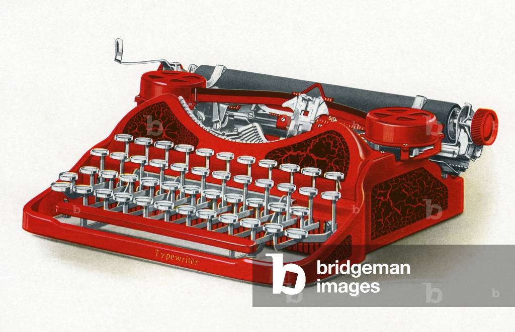Red Manual Typewriter, 1925 (lithograph)