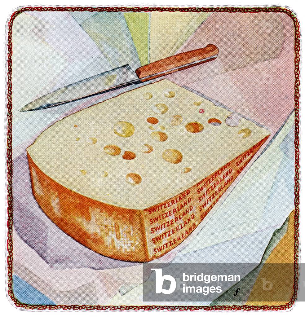 Wedge of Swiss Cheese on a Cutting Board, 1929 (screenprint)