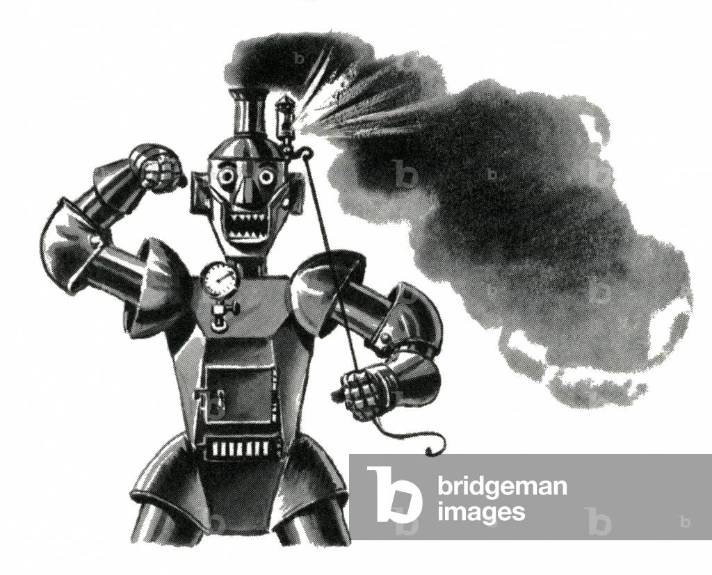 Angry Robot Blowing His Top, 1949 (screen print)