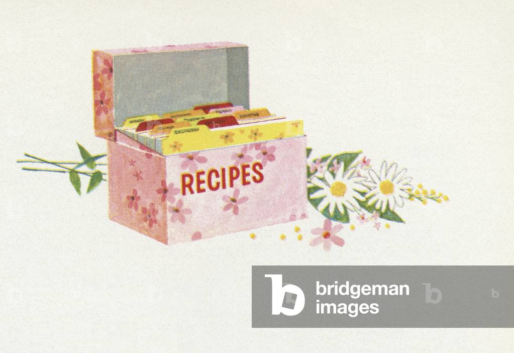Retro Food: Recipe Box, 1957 (screen print)