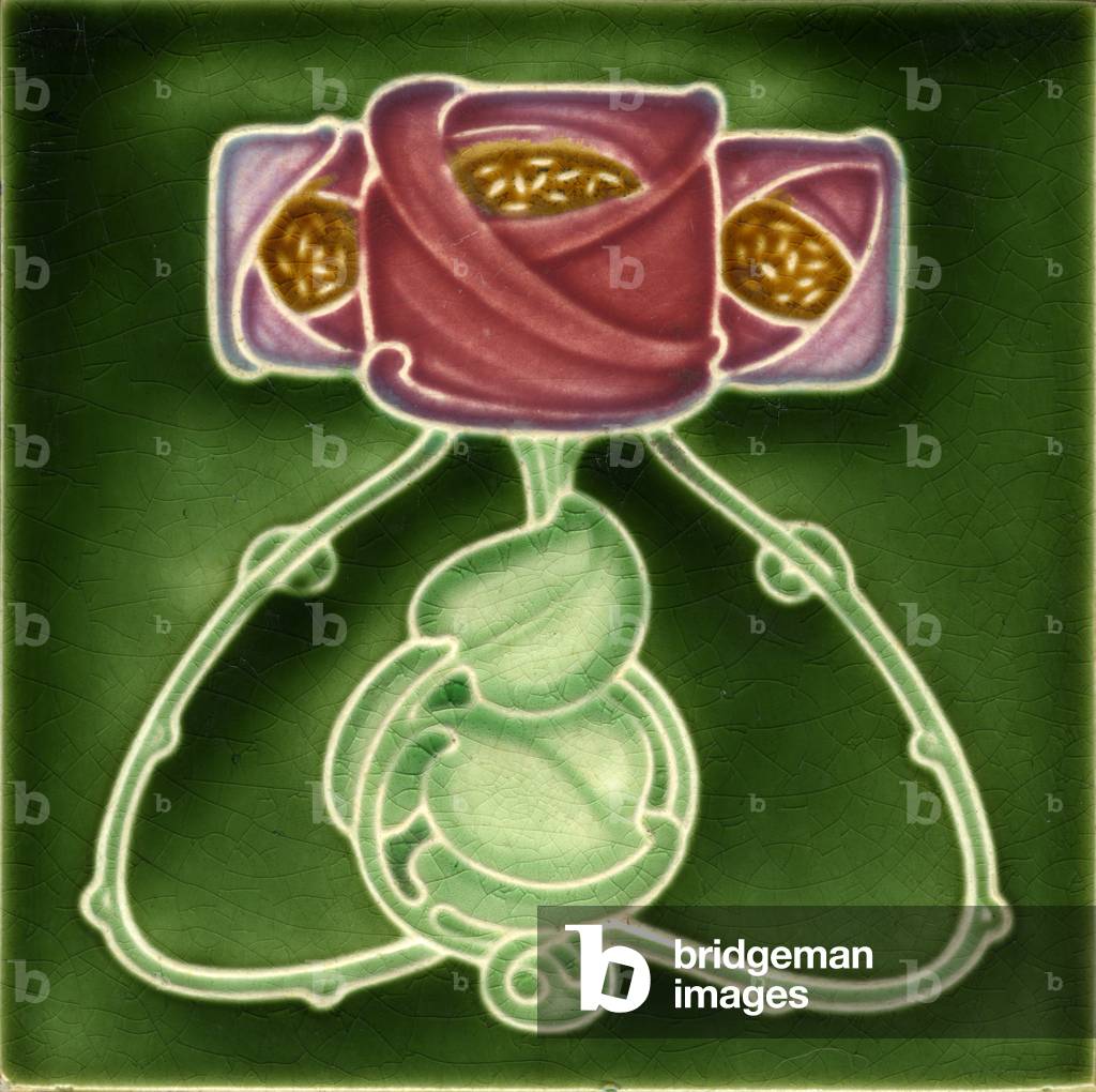 Arts & Crafts Decorative Tile, c.1910 (glazed ceramic)