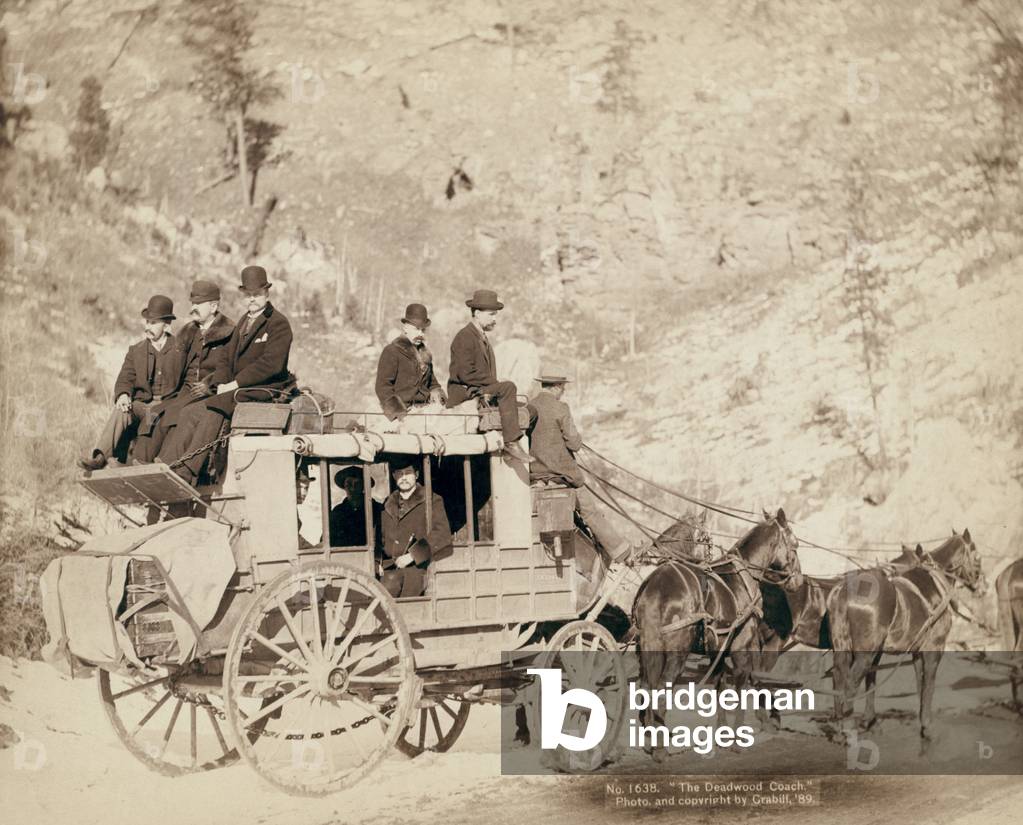 The Deadwood Coach Travelling in South Dakota, 1889 (albumen print)