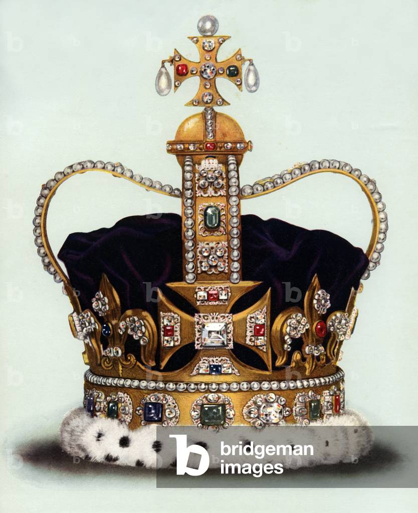 Illustration of St Edwards Crown, 1919 (print)