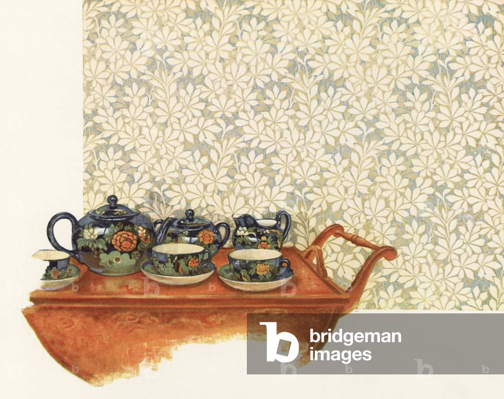 Tea Caddy and Tea Set, 1925 (screen print)