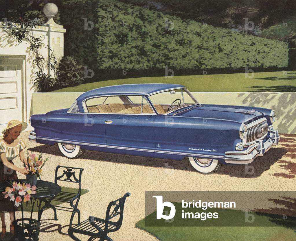 New Car Parked in a Driveway, 1953 (screen print)