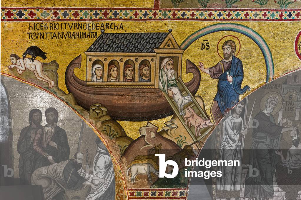 The Palatine Chapel (Basilica), cycle of mosaics on the Old Testament, pendentive of the nave: 