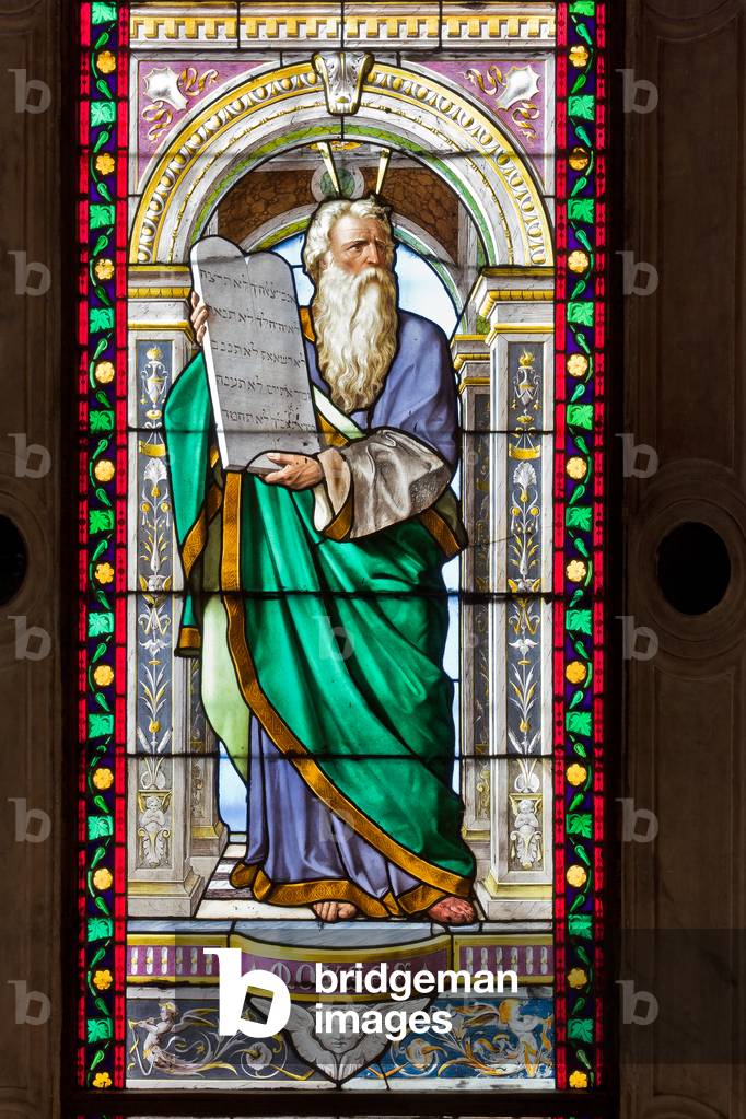 Genoa, Duomo (St Lawrence Cathedral),  the Chapel of St John the Baptist: stained glasses by Pompeo Bertini, 1870