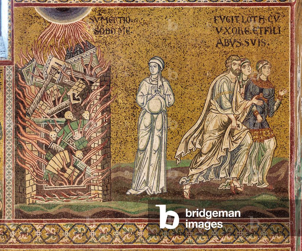 Image of Jacob's dream, Byzantine mosaic, Old Testament cycle-Abraham ...