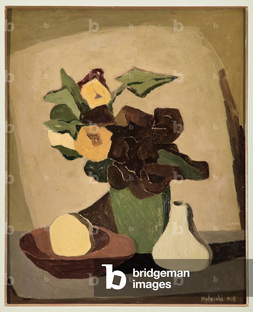 Still life with vase of flowers, 1949 (oil on plywood)