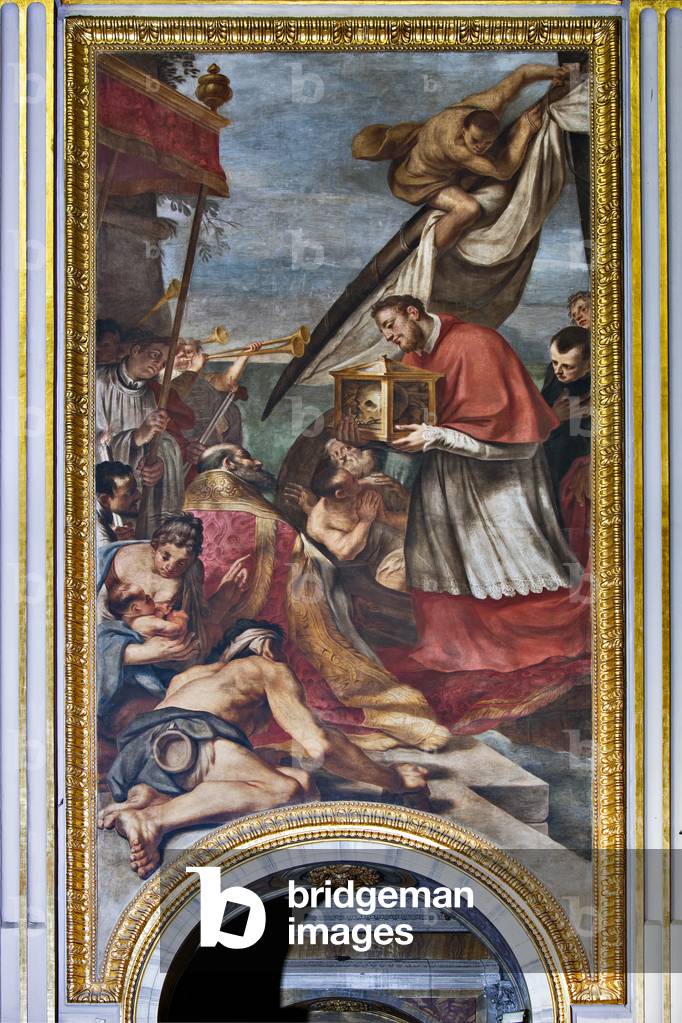 Arrival of the relic of St. Andrew in Ancona, episodes from the life of S. Andrew, after 1662 (fresco)