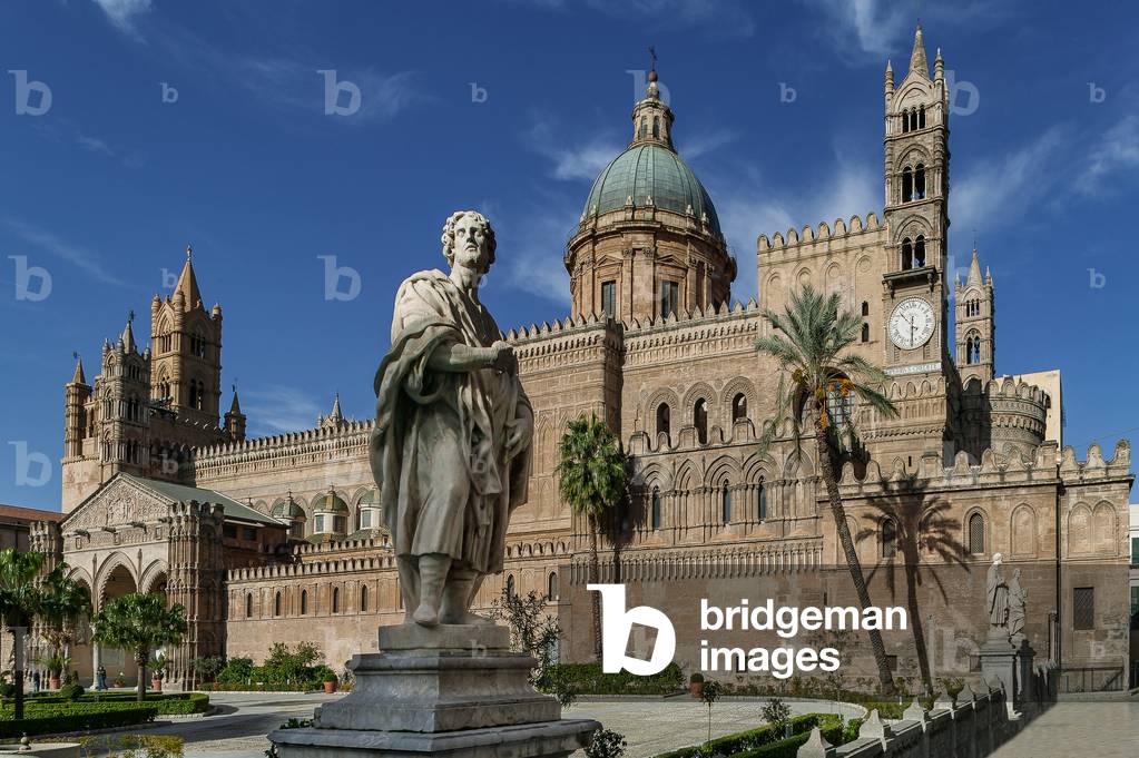 View of the southeast side of the Cathedral, Palermo, Sicily, Italy (photo)