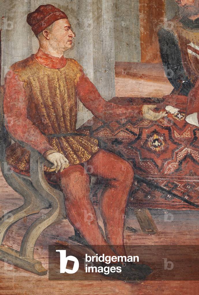 Bartolomeo Colleoni, detail of the Visit of Christian I of Denmark to Bartolomeo Colleoni, Hall of Honour, 1474 (fresco)