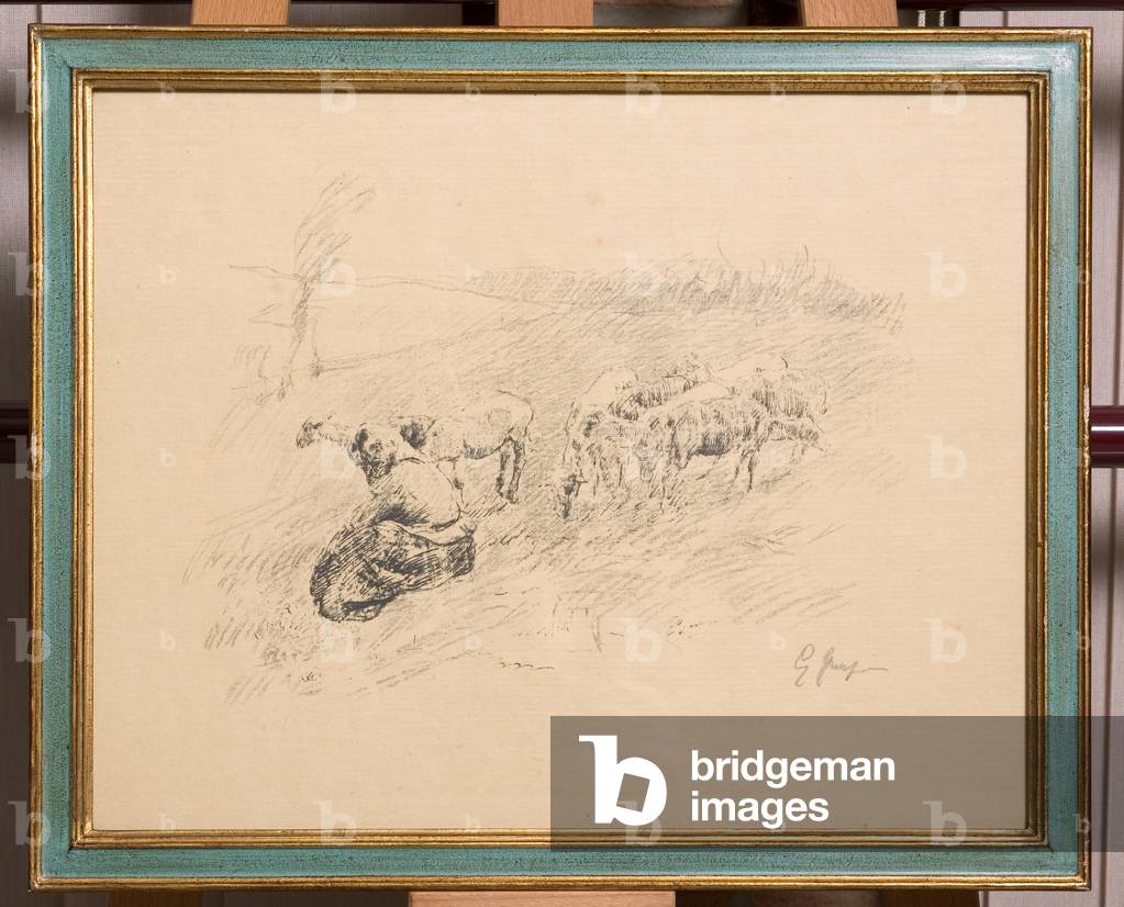 Grazing Sheep (litho)