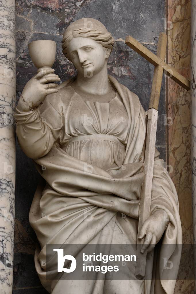 Statue representing the Charity, detail of the Mausoleum of St. Pius V (marble)
