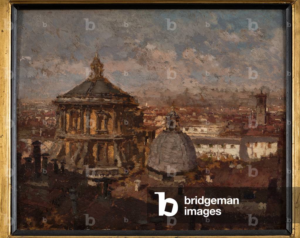 The Domes of Saint Sebastian Church in Milan (oil on board)