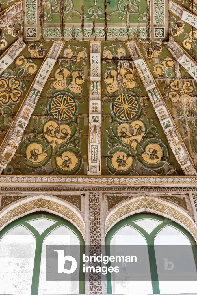 Palermo, The Royal Palace or Palazzo dei Normanni (Palace of the Normans), Joharia Tower, the Winds Room: wooden cusp with the Rose of the Winds (Compass Rose) at its centre Detail