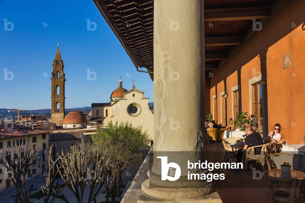 Panoramic View from the Loggia of Palzzo Guadagnini, Piazza Santo Spirito, Florence, Italy (photo)