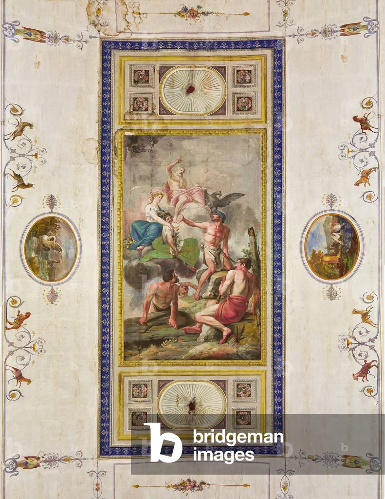 Allegorical depiction of  the Olympus with Jupiter, Ceres, and Vulcan, The Red Room: 