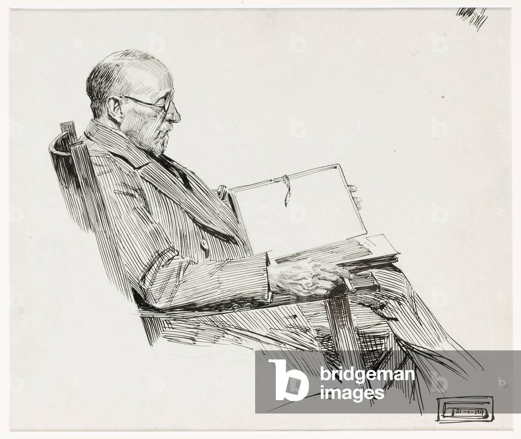 Portrait of a Sitting Man who is Reading