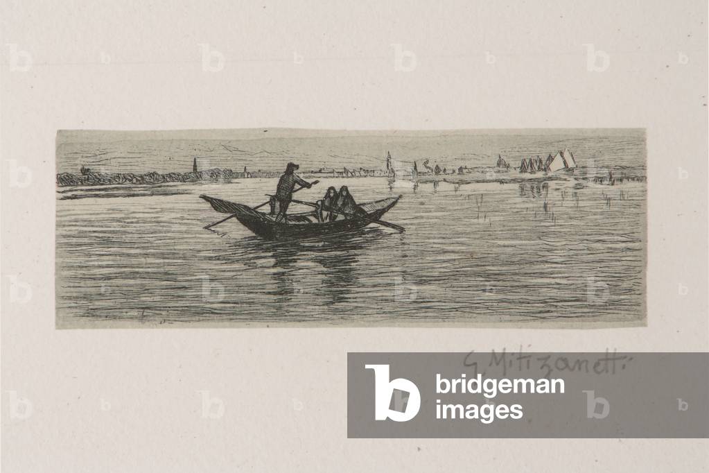 The Boatman (etching on white paper)