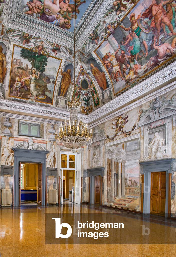 View of the Hall with frescoes by Giovanni Battista Castello, Villa Pallavicino delle Peschiere, Genoa, Liguria, Italy (photo)