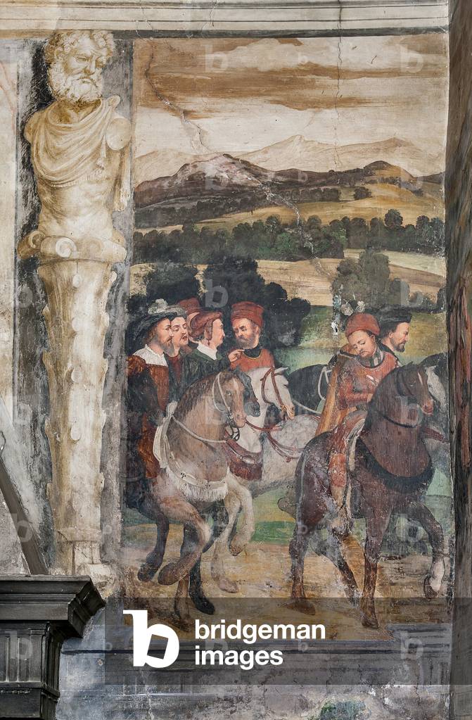 Detail of the Visit of Christian I of Denmark to Bartolomeo Colleoni, Hall of Honour, 1474 (fresco)