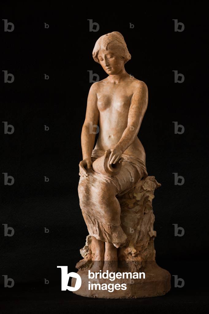 Sitting Girl (painted earthenware)