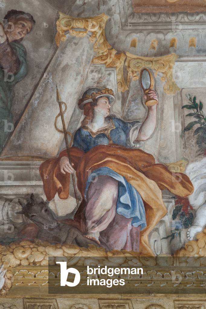 The Allegory of Human Life: four ages of man, the Virtues and the Fates, 1691-92 (fresco) (detail of 3606320)