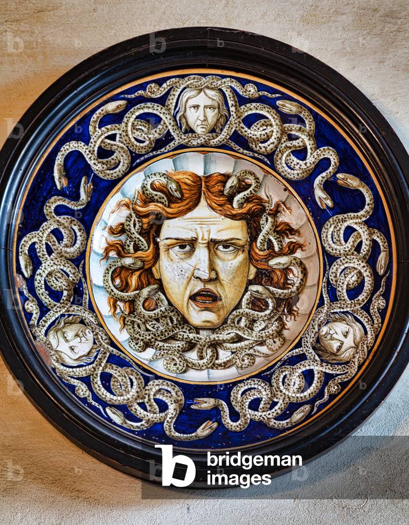 Fontanellato, Rocca Sanvitale: a ceramic plate (ceramic)