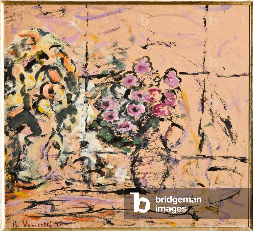 Flowers, 1966 (oil on cardboard)