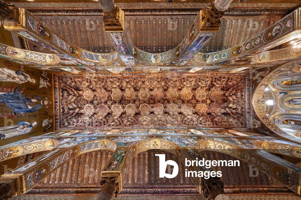 The Palatine Chapel, central nave, The Royal Palace or Palazzo dei Normanni (Palace of the Normans), Palermo, Sicily, Italy (photo)