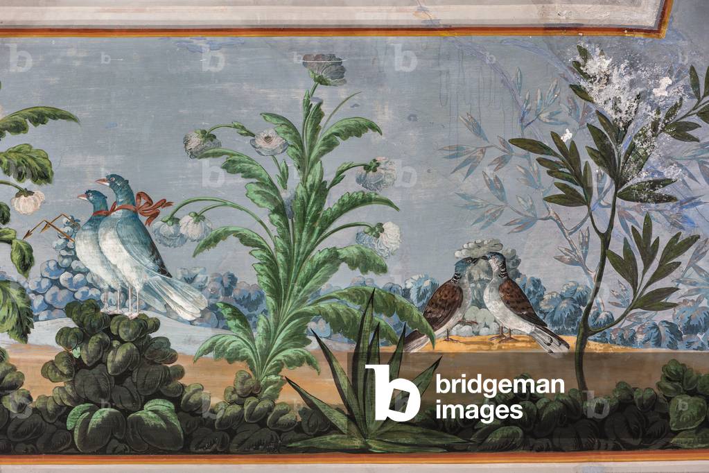 Doves and flowers, detail of 3743687 (fresco)