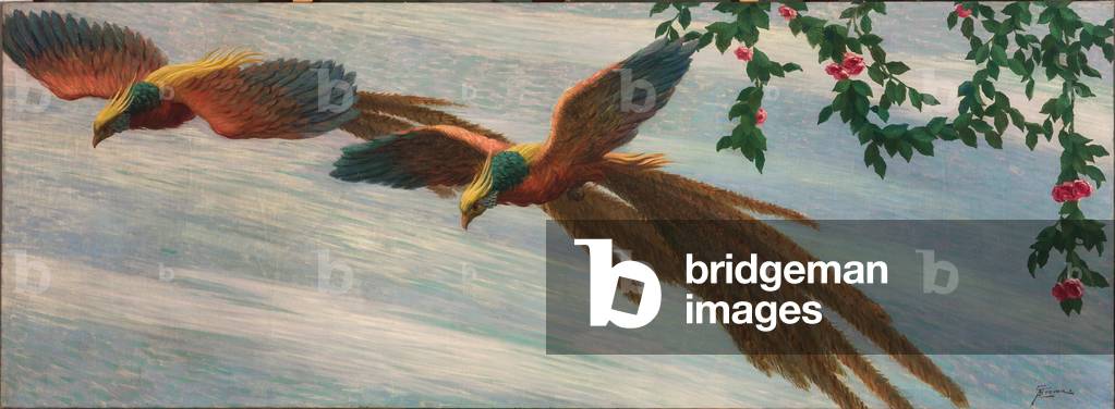 Pappagalli in volo (oil on canvas)