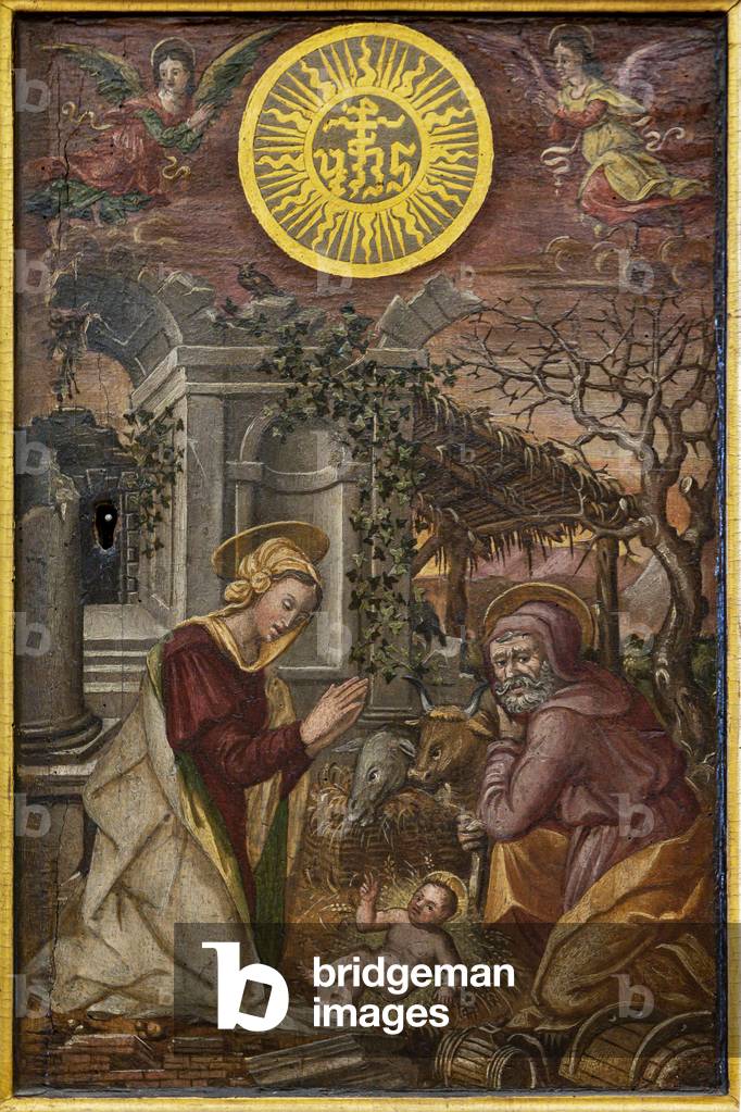 Nativity of Jesus, door of a ciborium, first half XVI century (oil on panel)