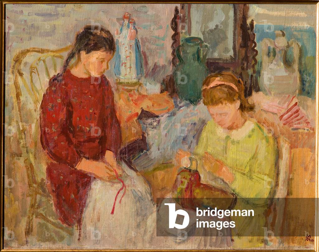Burano Lacemakers - 1944 (oil on cardboard)