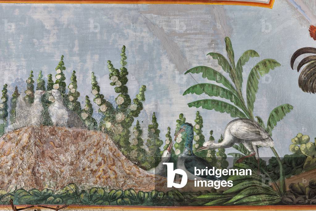 Birds and flowers, detail of 3743687 (fresco)