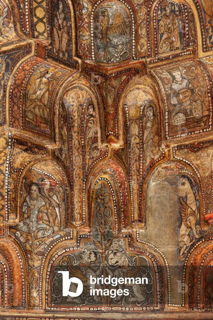 The Palatine Chapel (Basilica), central nave: wooden ceiling, detail