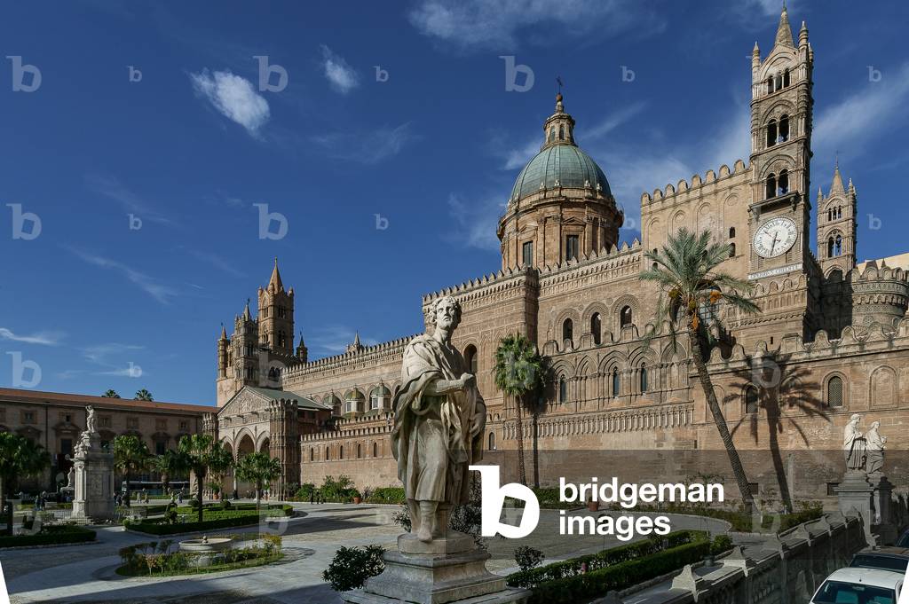 View of the southeast side of the Cathedral, Palermo, Sicily, Italy (photo)