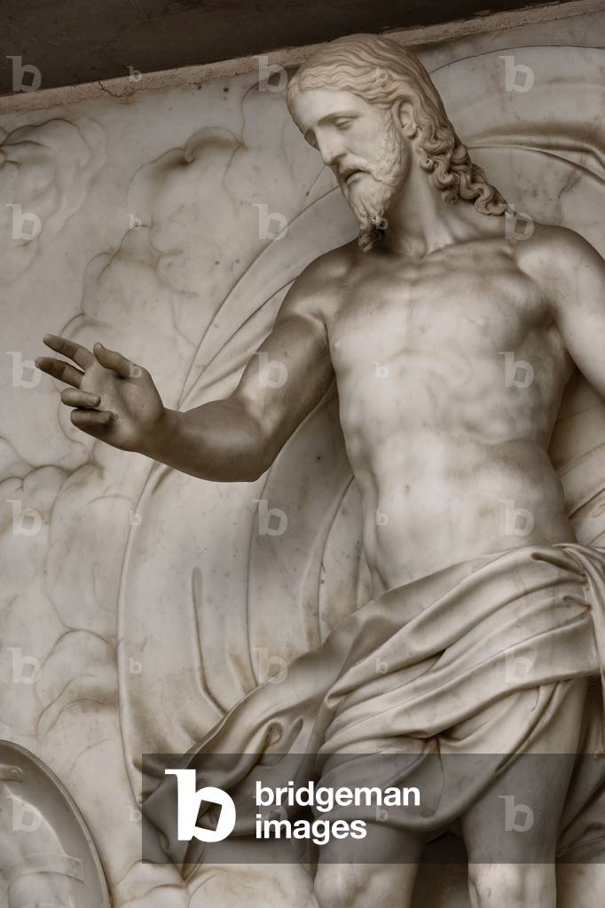 Resurrected Christ, detail of the Mausoleum of St. Pius V (marble)