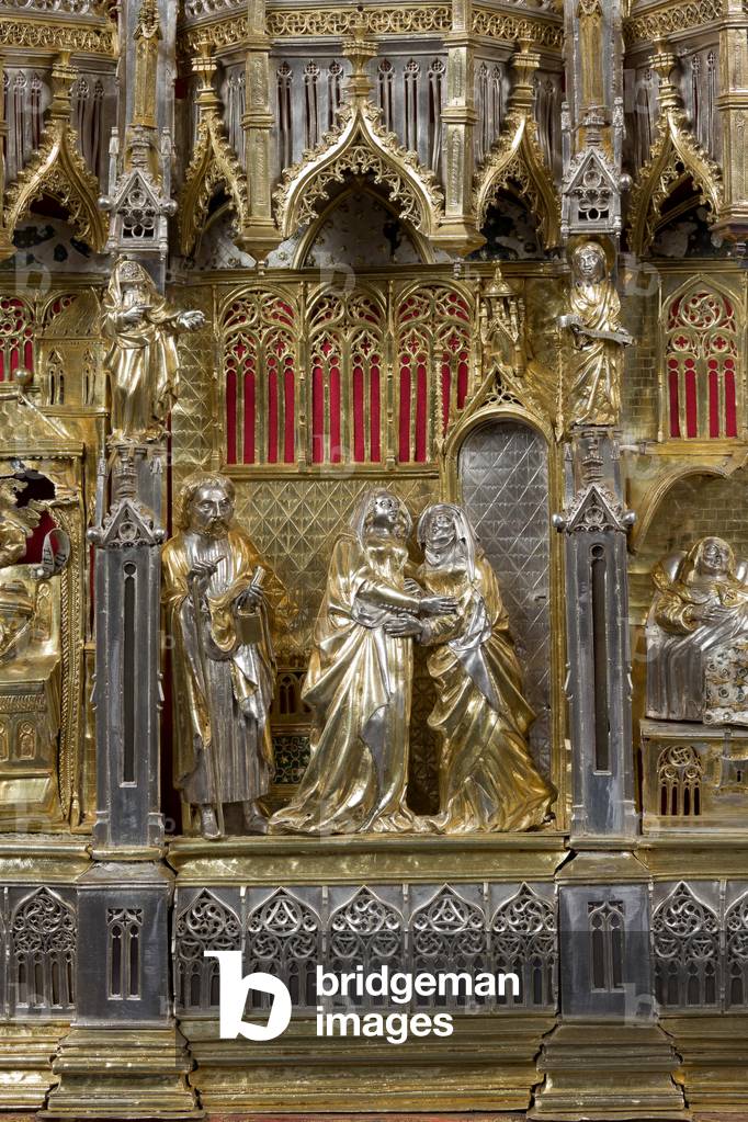 Genoa, Museum of the Treasury of the Cathedral of San Lorenzo: the Ark processional Ash St John the BaptiSt The Ark was commissioned by the Priors Chapel and was built by Teramo Danieli and Simone Caldera, 1438 - 1445, embossed silver, cast, gilt and enamels