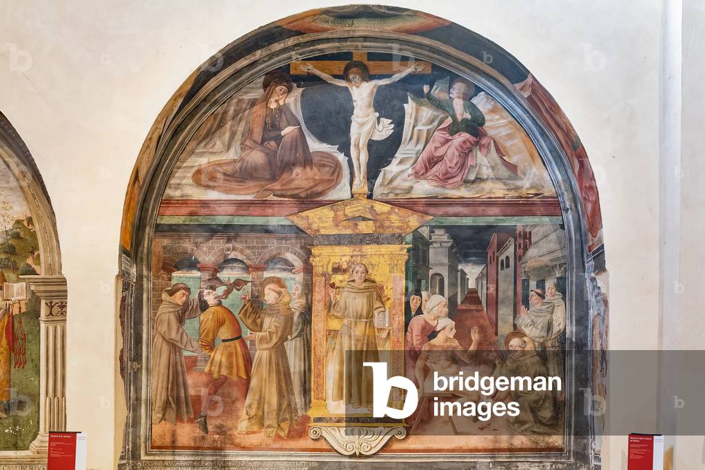 Crucifixion and Stories of St. Anthony of Padua, Niche of St. Anthony of Padua, mid-fifteenth century (fresco)
