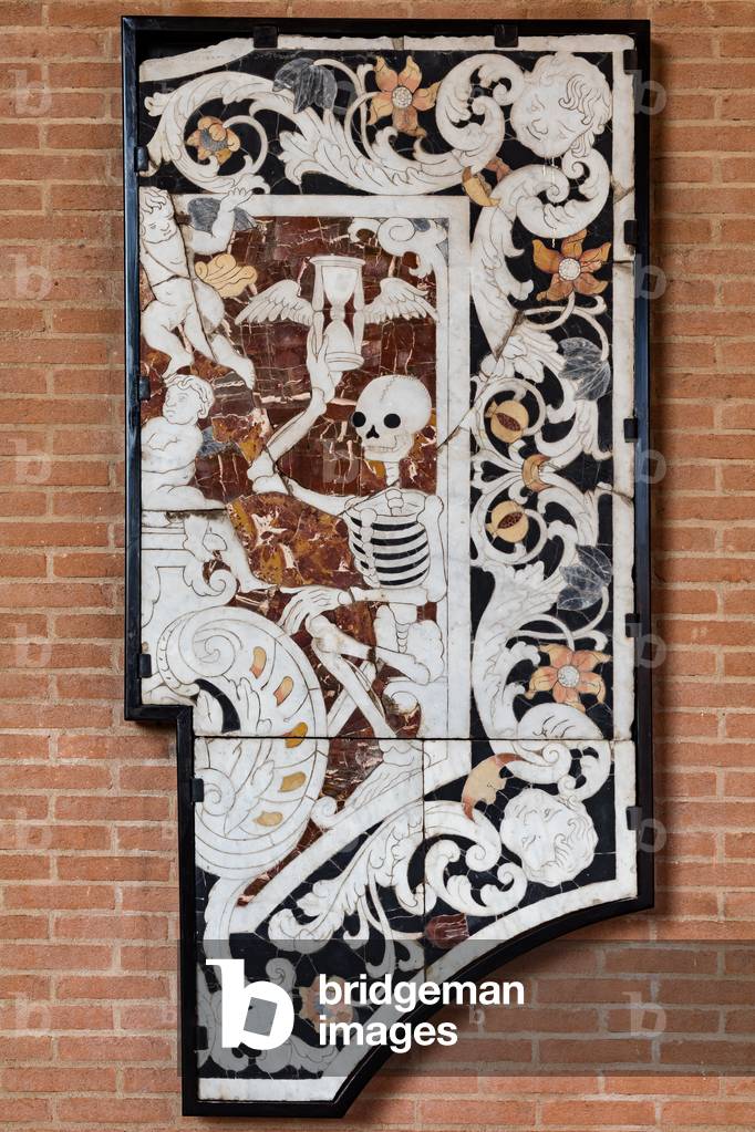 Fontanellato, Labirinto della Masone, Franco Maria Ricci Art Collection: marble opus sectile representing Death,  (photo)