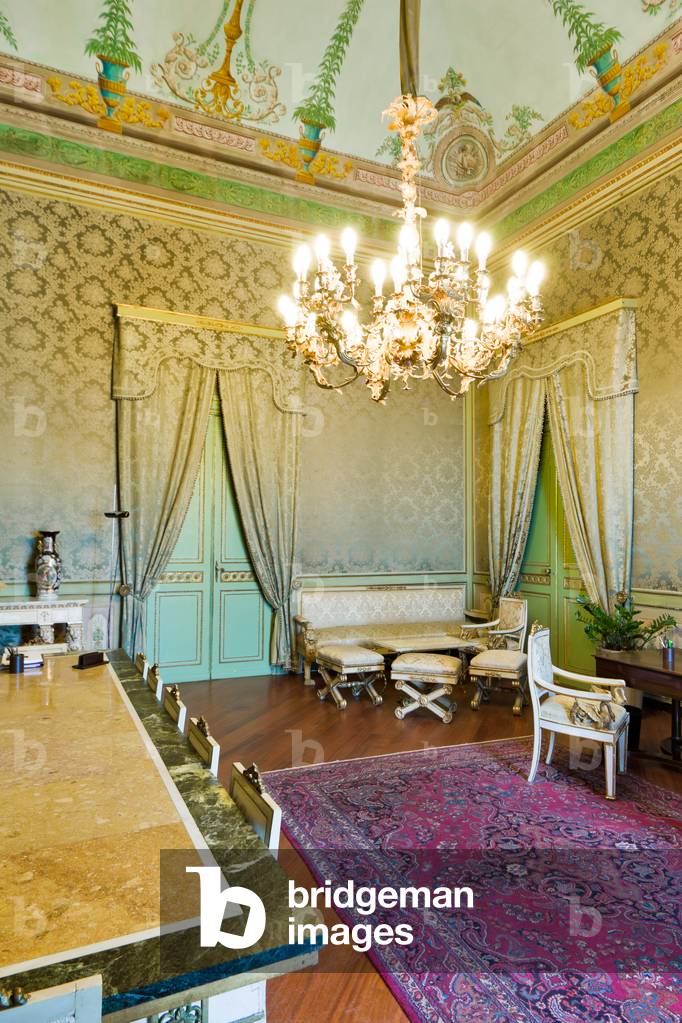 View of the Green Room, The Royal Apartment, The Royal Palace or Palazzo dei Normanni (Palace of the Normans), Palermo, Sicily, Italy (photo)