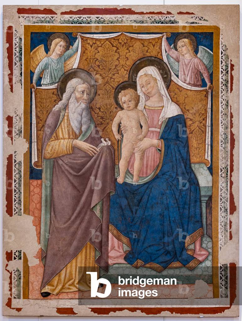 Madonna with  Infant Jesus and St. Simeon, second half of the XV century (fresco)