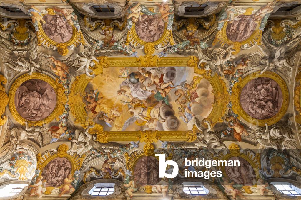 View of the ceiling, Church of Nunziatina, Todi, Umbria, Italy (photo)