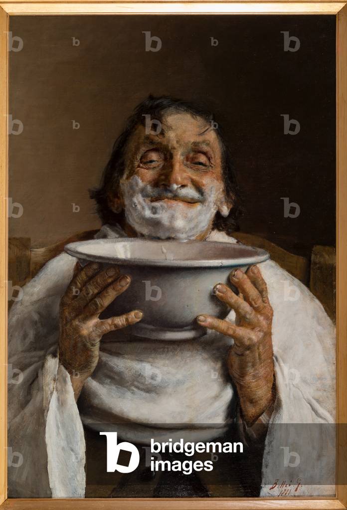 Man at the Barber's Shop (oil on canvas)