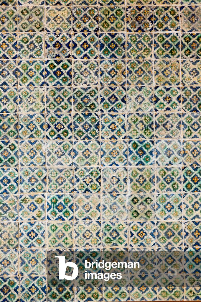 Majolica floor, end XVII century, The Royal Palace or Palazzo dei Normanni (Palace of the Normans), Palermo, Sicily, Italy (photo)