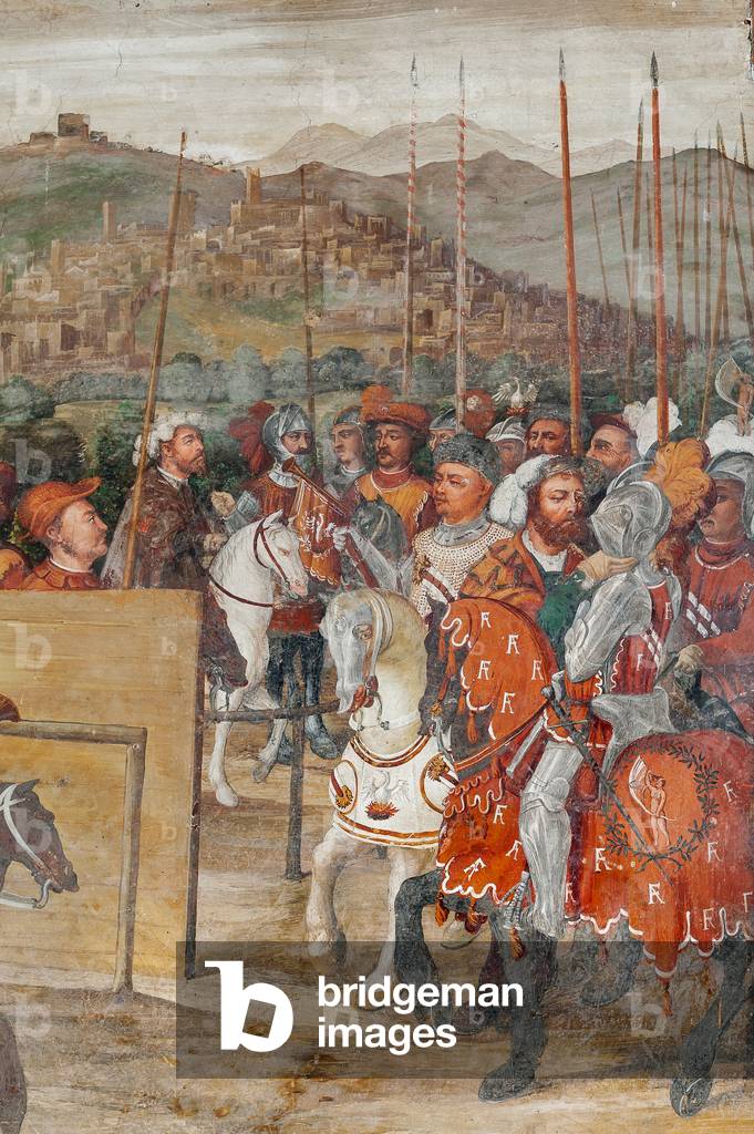 Detail of the Visit of Christian I of Denmark to Bartolomeo Colleoni, Hall of Honour, 1474 (fresco)